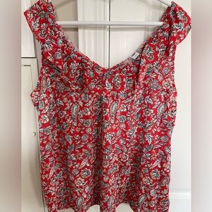 Old Navy women’s sleeveless blouse size XL. Tie back closure. 52% linen.
